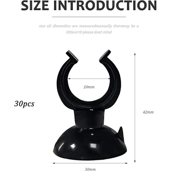 Gzhaizhuan 30 stk. 3020 mm PVC Akvarium Sugerør Sort