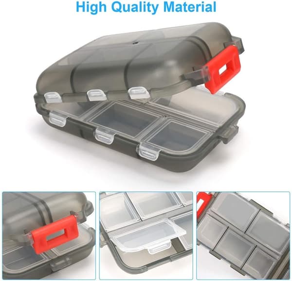 2-pack (grå+kaffe) Rese Piller Organizer Box, Portabelt Pillerfodral
