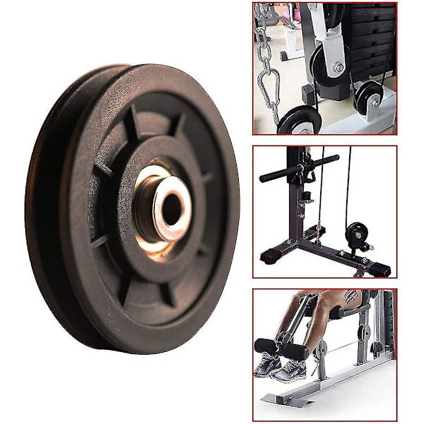 Lyfttillbehör, 4 st 110 mm Lager Nylon Rulle, Viktlyftningsrulle, Universalhjul för Kabelmaskin Gym Utrustning Garageport
