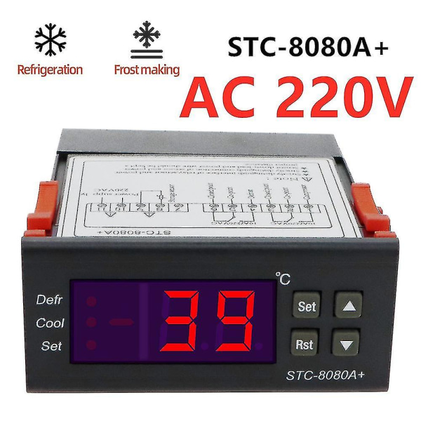 Stc-1000 Stc-3000 3008 3018 3028 Digitaalinen lämpötilansäädin Stc-8080a+ Stc-200 Stc-100a Termoregulaattori 110-220v 10a STC-8080A 220V