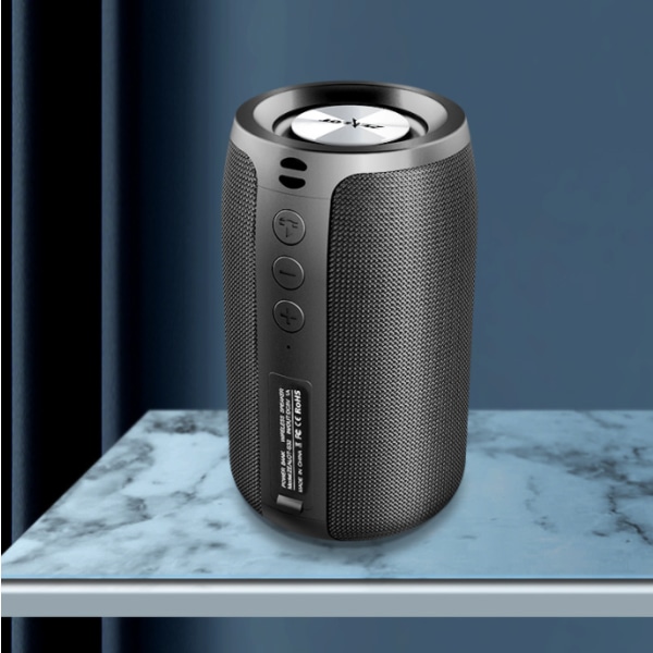 Trådløs Bluetooth-høyttaler, bærbar liten subwoofer-høyttaler for utendørs (den svarte)