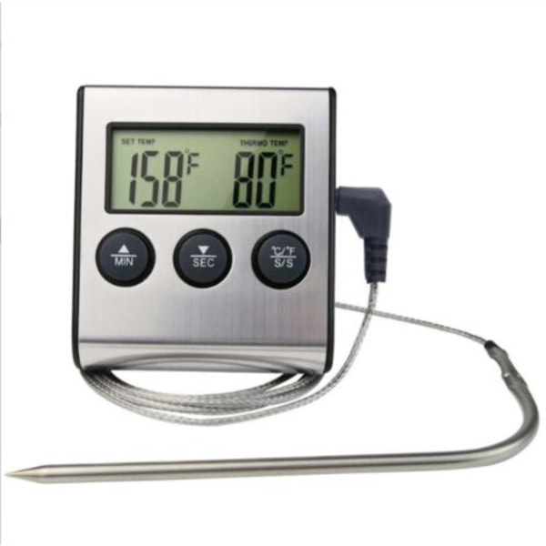 BBQ-termometer - BBQ-termometer för kött och matlagningssond termometer med timer för temperaturmätning