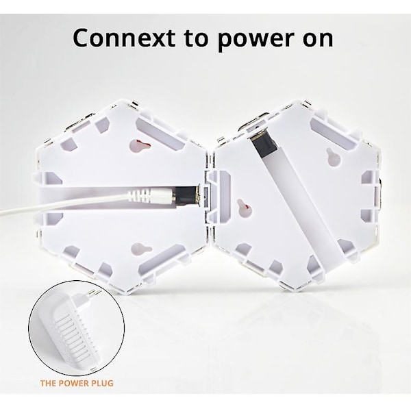 5-pack Quantum Lamp Modulära LED-lampor Beröringskänsliga Hexagon Nattlampor Hexagon Vägglampa