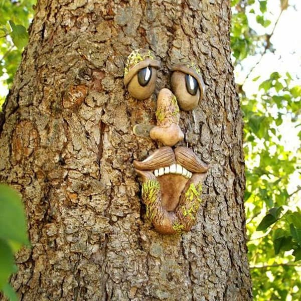 Bark Face Træmonster Ansigtsfunktioner Havepynt Halloween Havepynt Velegnet Til Havegårde