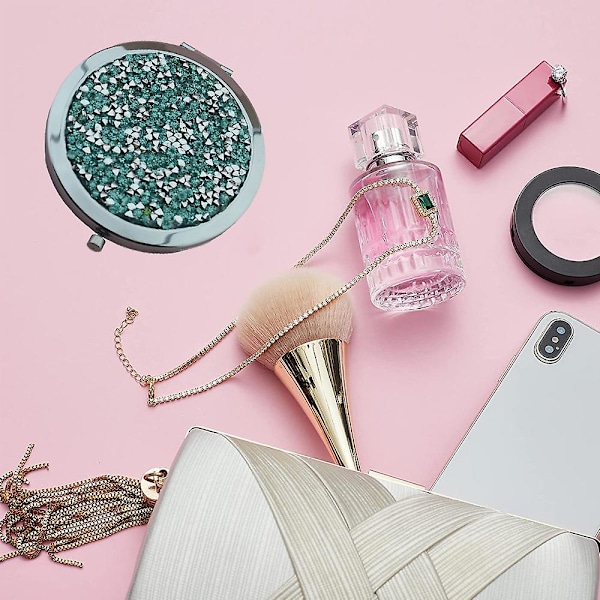 Spejl Kosmetik Mini Mix Diamant Makeup Spejl Foldbar Mini Lommespejl Bærbar Håndspejl - Til Kvinder Piger Gave