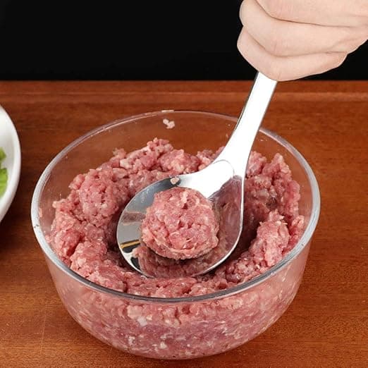 1 stycke silver köttbullsformare med hål i rostfritt stål