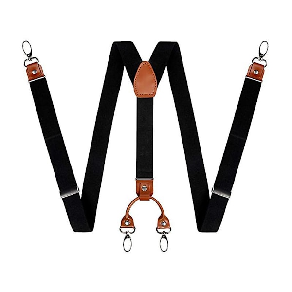 Herrar Y-formade 4 Metallklämmor Elastiska Breda Suspenderar Perfekta För Både Casual Och Formella $Justerbara Elastiska Suspenderar För Män Och Kvinnor Gray