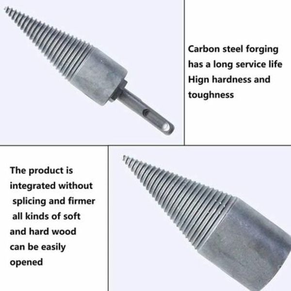 Hexagonal Træspalter Skrue Bit Splitter Heavy Duty Log Splitter Træ Vridning Bit Høj Hastighed Opvarmning Skrue Splitning