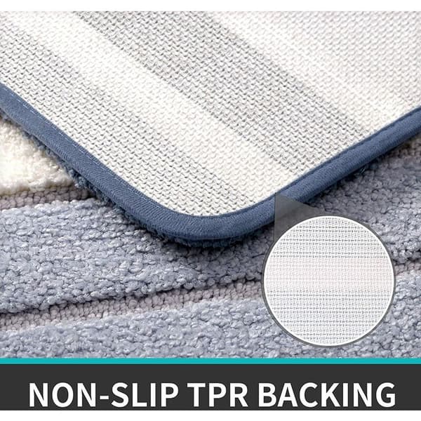Antislip Bademåtte Mikrofiber Brusematte, Hurtigttørrende, Absorberende, Maskinvaskbar til Badekar, Badeværelse 40 x 60 cm, Blå