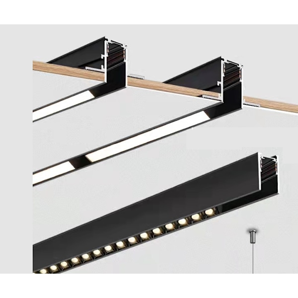 Integroitu LED 48V magneettinen kiskovalaisin, ilman päävalaistusritilää, avoin ja piilotettu asennus ilman reunaa (48V 6W magneettinen taittuva