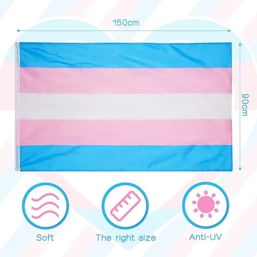 90*150cm transgender flag stort format transgender flag hvid
