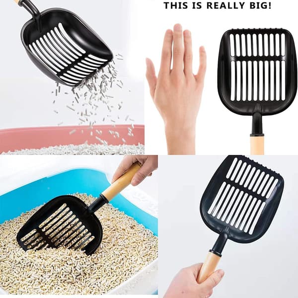 Kattsandsspade, metall non-stick kattsandsspade med ställ