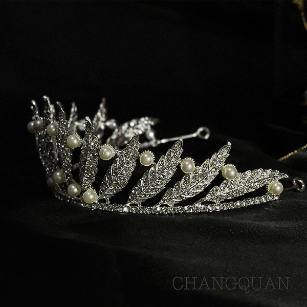 Krone Ornament Brude Bryllup Tilbehør Simple Legering Diamant-besat brudekjole smykker Silver
