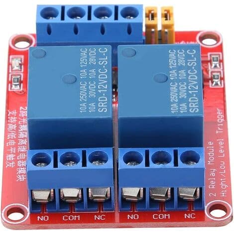 2PCS 12V 2-kanals relémodul med optocoupler-isolering høy og lav nivå trigger