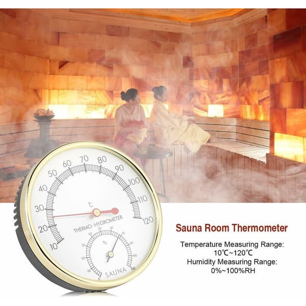 Saunatermometer, Indendørs Metal Dial Termometer Hygrometer til Saunarum