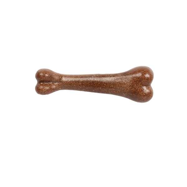 Hundleksaker, konstgjorda ben med nötköttsarom, anti-bite molarer, interaktiva belöningsmolarleksaker (brun 12cm),