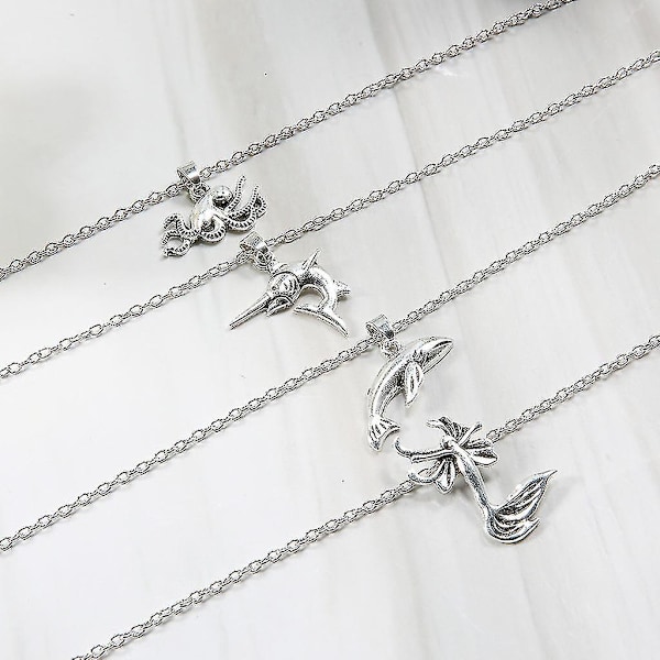 Retro Exaggerad Strand Halsband med Havs Djur Haj Sjöjungfru Bläckfisk för Kvinnor