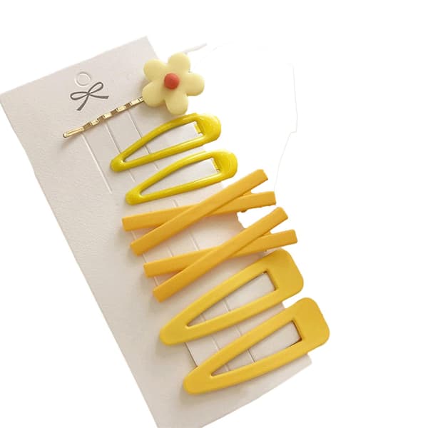 7 stk. Sidehårspænder til Kvinder Piger Holdbare Komfortable At Bære Til Daglig Liv Håraccessories Yellow Series