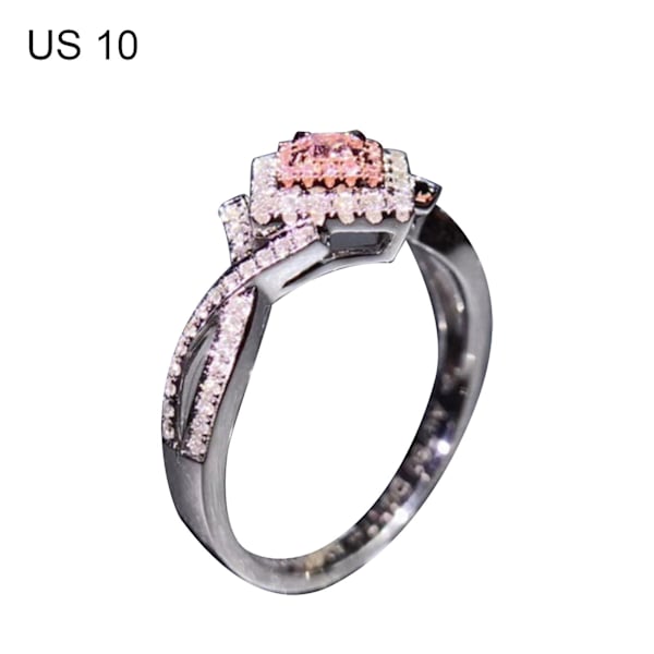 Ring Kvadratisk Kubisk Zirkonia All-Match Legering Brud Bröllop Rhinestone Fingerband För Kvinnor US 9