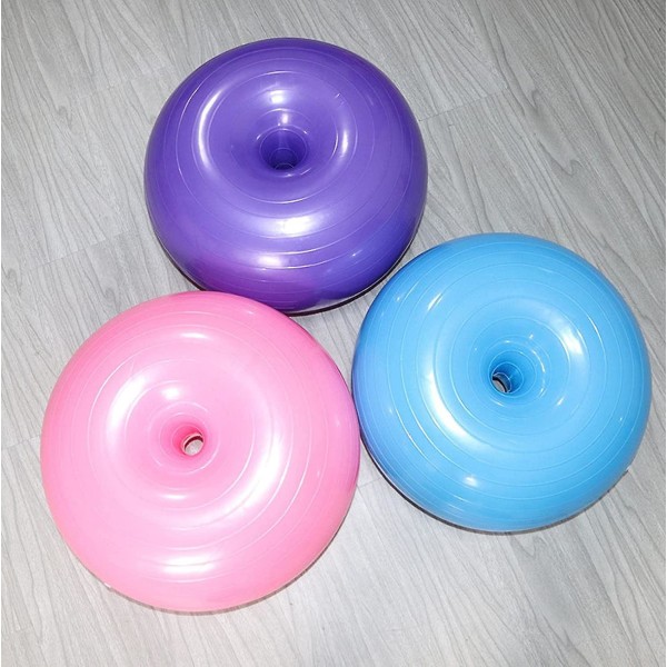 Yoga Bold Pink Donut Form - Yoga Bold Stol - Balance Træner - Fortykke Anti-eksplosion Oppustelig Sædeøvelse - Til Kontor & Hjem & Fitnesscenter Pink