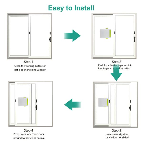 Skjutdörrlås - 4-pack barnsäkerhet skjutbara fönster