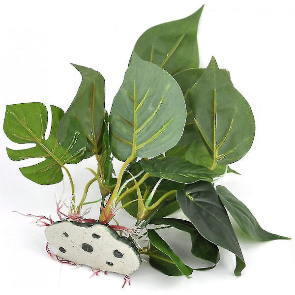 Konstgjord Grön Grön Grön Plast Akvarium Lotus Lotus Lotus Växt, Stor 31cm