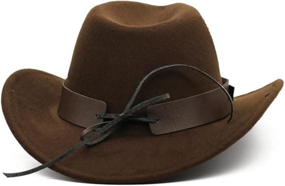 Cowboyhat til kvinder i kaffe farve, western hat, jazz hat