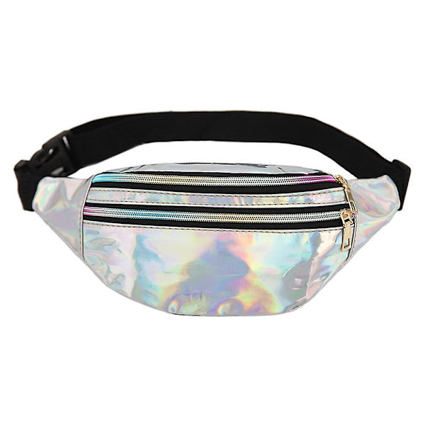 Holografinen vyölaukku naisille Banaani Fanny Pack Naisten vyölaukku Geometriset vyölaukut Laser-rintakehäpuhelimen pussivyölaukku Monitoiminen rintapussi Yksi Sh silver
