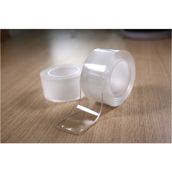 3 pakker nano tape, vandtæt og ikke-mærkende dobbeltklæbende, transparent, magisk usynlig blød klæbemiddel uden at slå huller (tykkelse 1 mm * w