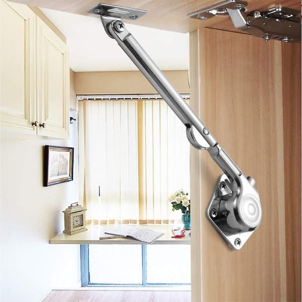 Hydrauliskt stödlager, set med 2 mjukstängande fällbara lockstöd för köksskåpsdörr