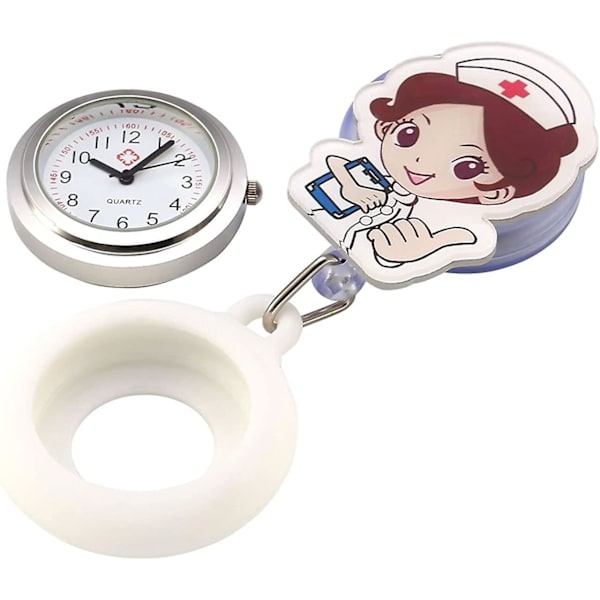 Jsdde Uhre Sygeplejerske Ur Pulsur Silikon Etui Fob Ur Pfleger Ur Tegneserie Sygeplejerske Søster Ur Brosche Lommeur Kitteluhr Analog Kvarts Ur