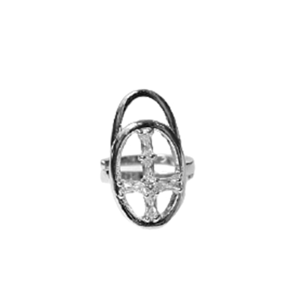 Fingertoppring för kvinnor och flickor, metall, ihålig, cool, glänsande, med kubisk zirkonia 2