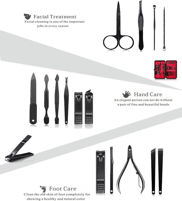 1 stk. Manicure- og pedicuresæt - Professionel negleklipper -