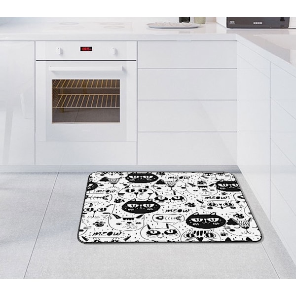 Sarjakuvaeläinkeittiön kylpyhuoneen oven liukumatonta imukykyinen matto flanelli-sieni lattiamatto, A05,