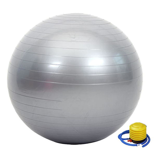 Träningsboll, Stabilitetsboll för Hemmet, Yoga, Gym Boll, Fysioboll, Schweizisk Boll, Fysioterapi Silver 55CM