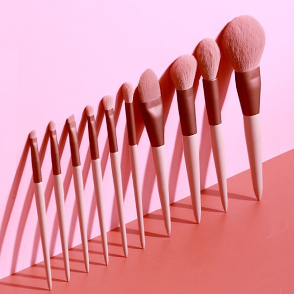 10 lyserøde makeupbørster