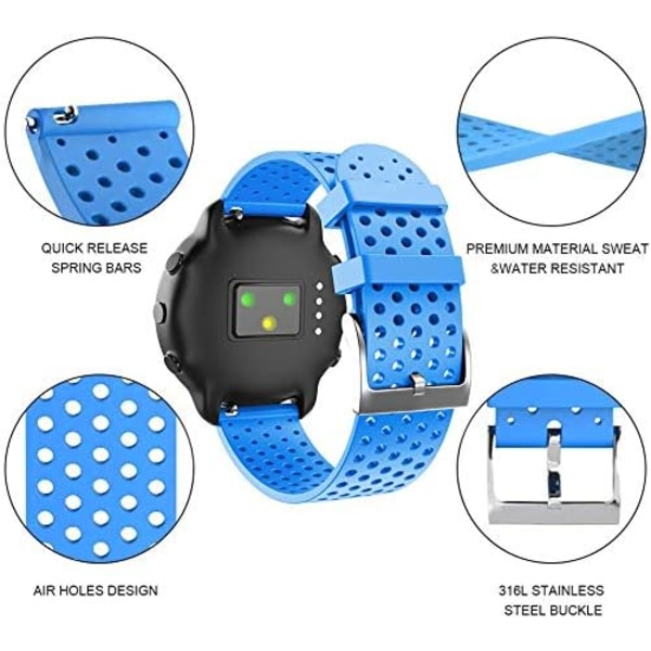 Armband för Garmin Vivoactive 3 / Vivoactive 3 Music / Vivomove HR / Forerunner 245/645 Music, 20mm Premium Silikon QuickFit Armband, Flera Färger (B