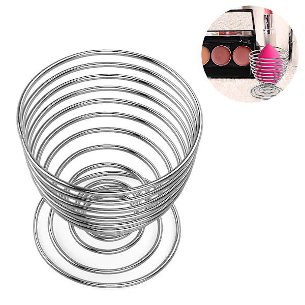 Svamp Makeup Blender Hållare, Makeup Puder Puff Svamp Hållare Skönhetsverktyg Torkställ Torkställ Ägg Puder Puff Display Stativ Silver