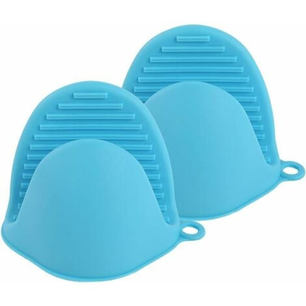 Mini Tjock Silikonugnsvante Värmebeständig för Bakning, Matlagning, Grill (Blå)