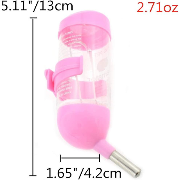 3 i 1 Hamster Hängande Vattenflaska Husdjur Automatisk Dispenser Med Bas För Dvärghamster Mus Råtta Igelkott P 80ML