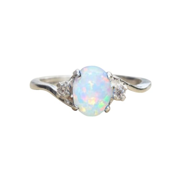 Mode Utsökt Opal Alloy Charm Ring Kvinnor Brud Bröllop Engagemang Smycken US 7