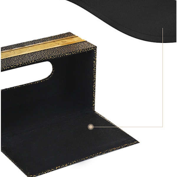 Home Xiangyun Plus Phnom Penh Medium Black Leather Tissue Box,