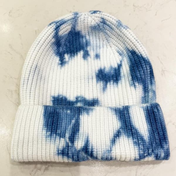 LED Hue med Lys, Gaver til Mænd Kvinder Far Ham - Blå Tie Dye