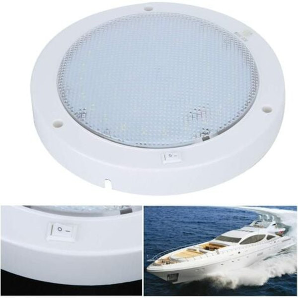 Rund LED Taklampe 9W Taklampe for Caravan Yacht Taklampe etc. (Varmt Hvit Lys)