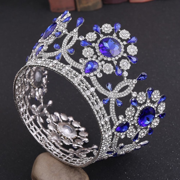 Jeweled Crowns Vackra Headpiece Bröllop Crown Bröllop Tiaras Håraccessoarer för bal födelsedag Red Diamond