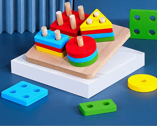 Montessori Leker for Småbarn 1 2 3 År, Tre Stapling
