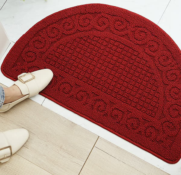Antiskli Retro Badmatte Halvrund Safran 40*63cm,