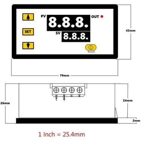 220V 20A W3230 LCD Digital Termostatstyrenhet Regulator Högtemperaturalarm