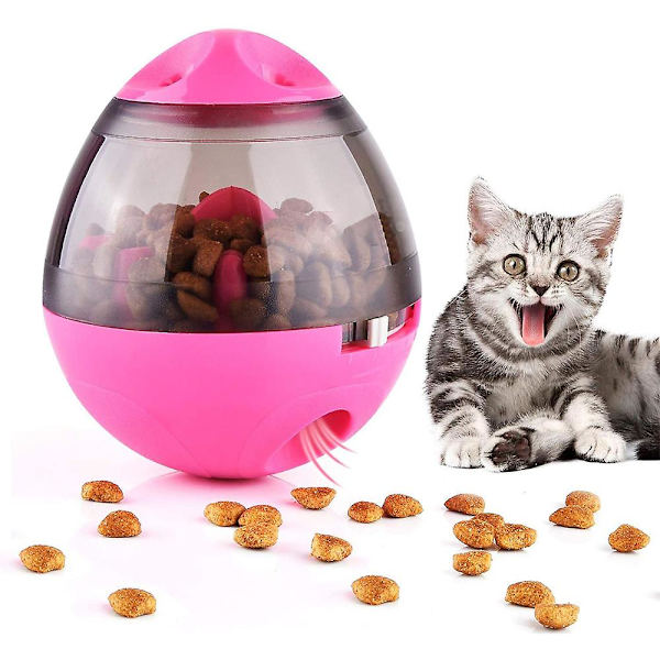 Hund- & Kattleksak, Matbehållare för Husdjur, Långsam Matningskål, Kattdispenser, Liten Interaktiv Sammanvikbar Stimulerande Leksak, Justerbar Godisätande Behållare Pink