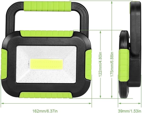 1 stk. Bærbar LED Campinglampe, Genopladelig LED Spotlight, 3